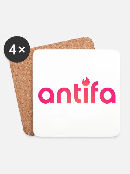 Antifa - It's a match! - Coasters (set of 4) - white