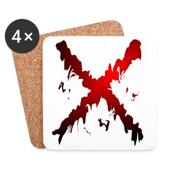 X Desing rot schwarz - Untersetzer (4er-Set) - Weiß - Vorne