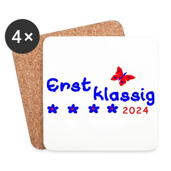 Schulanfang Erstklassig 2024 - Untersetzer (4er-Set) - Weiß - Vorne