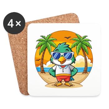 Lunettes de soleil Falcon Funny Cartoon Summer Beach - Dessous de verre (lot de 4) - blanc - Devant