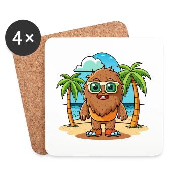Big Foot Lustige Cartoon Sommer Strand Sonnenbrille - Untersetzer (4er-Set) - Weiß - Vorne