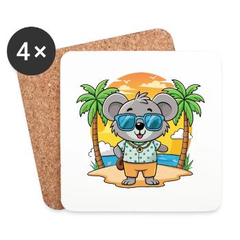Koala Lustige Cartoon Sommer Strand Sonnenbrille - Untersetzer (4er-Set) - Weiß - Vorne