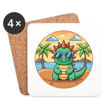 Dragon Funny Cartoon Lunettes de soleil de plage d’été - Dessous de verre (lot de 4) - blanc - Devant