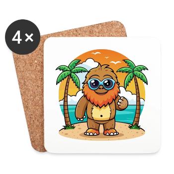 Big Foot Lustige Cartoon Sommer Strand Sonnenbrille - Untersetzer (4er-Set) - Weiß - Vorne