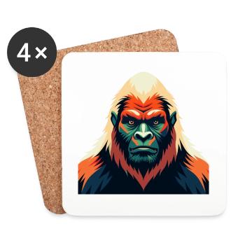 Yeti Zeichentrickfigur Buntes Haustier Tier - Untersetzer (4er-Set) - Weiß - Vorne