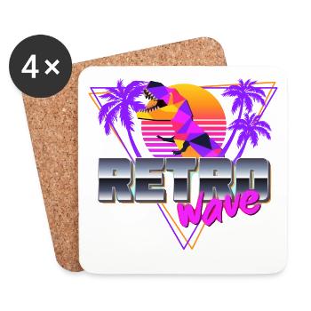 Synthwave Dinosaur - Coasters (set of 4) - white - Front