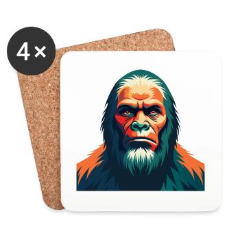 Big Foot Cartoon Figur Buntes Haustier Tier - Untersetzer (4er-Set) - Weiß - Vorne