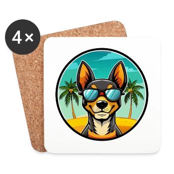 Spielzeug Manchester Terrier Hunderasse Cartoon Strand - Untersetzer (4er-Set) - Weiß - Vorne