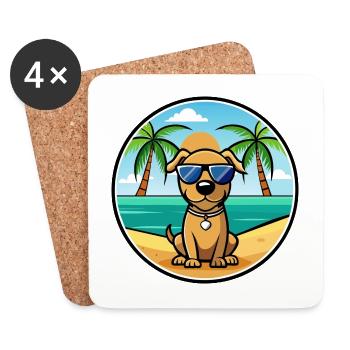 Serbischer Windhund Rasse Cartoon Sonnenbrille Strand - Untersetzer (4er-Set) - Weiß - Vorne