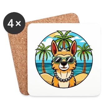 Peruanische Inka Orchidee Hunderasse Cartoon Sonnenbrille - Untersetzer (4er-Set) - Weiß - Vorne