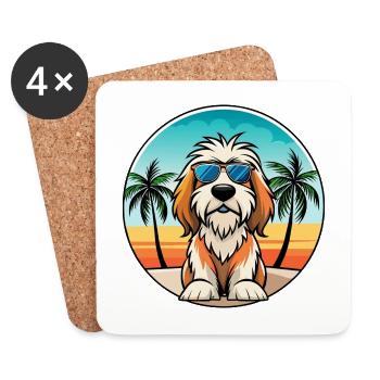 Petit Basset Griffon Vendeen Hunderasse Karikatur - Untersetzer (4er-Set) - Weiß - Vorne