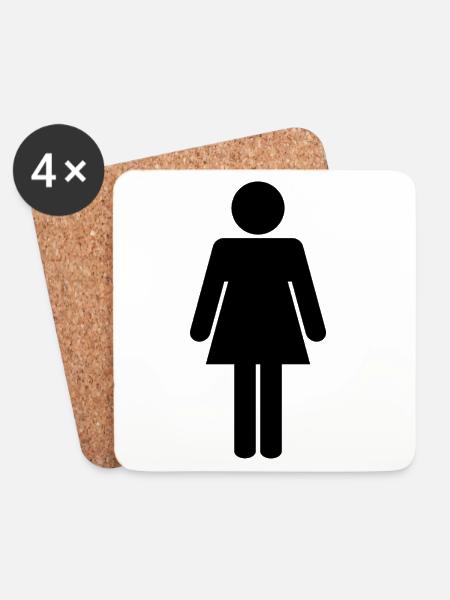 Frau - Untersetzer (4er-Set) - Weiß