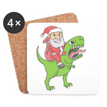 Christmas Dinosaur Ugly Christmas Effect - Coasters (set of 4) - white - Front
