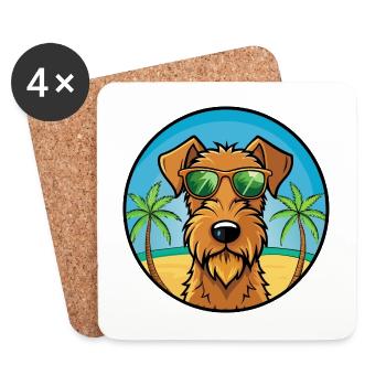 Irish Terrier Hunderasse Cartoon Sonnenbrille Strand - Untersetzer (4er-Set) - Weiß - Vorne
