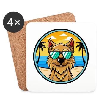 Griffon Nivernais Hunderasse Cartoon Sonnenbrille Strand - Untersetzer (4er-Set) - Weiß - Vorne