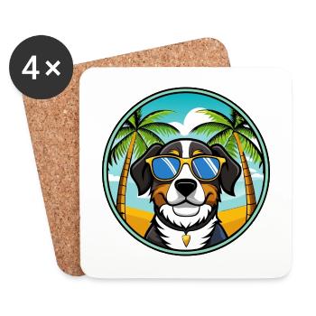 Entlebucher Sennenhund Rasse Cartoon Sonnenbrille - Untersetzer (4er-Set) - Weiß - Vorne