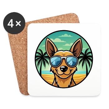 Englische Spielzeug Terrier Hund Rasse Cartoon Sonnenbrille - Untersetzer (4er-Set) - Weiß - Vorne