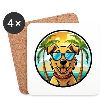 Chesapeake Bay Retriever Hunderasse Cartoon Beach - Untersetzer (4er-Set) - Weiß - Vorne