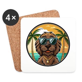 Boykin Spaniel Hunderasse Cartoon Sonnenbrille Strand - Untersetzer (4er-Set) - Weiß - Vorne