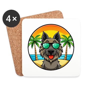 Lunettes de soleil belges Groenendael Dog Breed Cartoon - Dessous de verre (lot de 4) - blanc - Devant