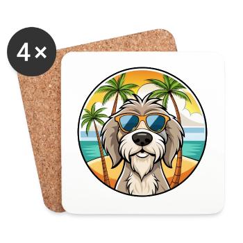 Spinone Italiano Hunderasse Cartoon Sonnenbrille Strand - Untersetzer (4er-Set) - Weiß - Vorne
