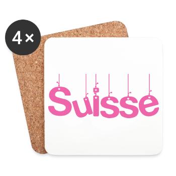 SUISSE. PAYS. GENEVE. SUISSE. HUMOUR - Dessous de verre (lot de 4) - blanc - Devant
