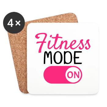 Fitness Modus An - Untersetzer (4er-Set) - Weiß - Vorne