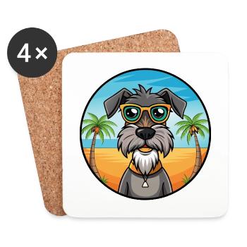 Deutscher Wachtelhund Hunderasse Cartoon Sonnenbrille - Untersetzer (4er-Set) - Weiß - Vorne