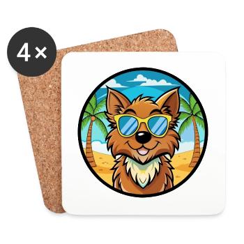 Griffon Nivernais Hunderasse Cartoon Sonnenbrille Strand - Untersetzer (4er-Set) - Weiß - Vorne