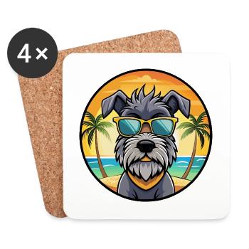 Bouvier Des Ardennes Hunderasse Cartoon Sonnenbrille - Untersetzer (4er-Set) - Weiß - Vorne