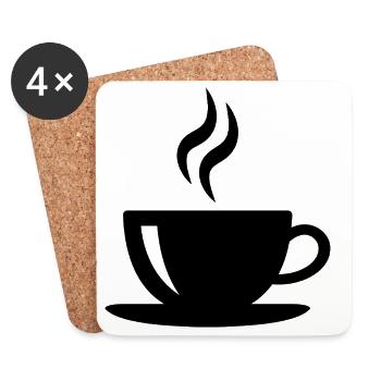 Kaffeetasse - Untersetzer (4er-Set) - Weiß - Vorne