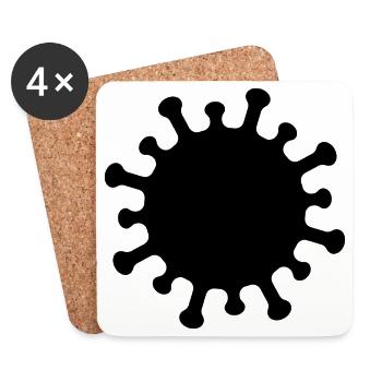 Corona-Virus-Symbol - Untersetzer (4er-Set) - Weiß - Vorne