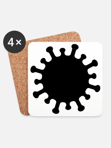 Corona-Virus-Symbol - Untersetzer (4er-Set) - Weiß