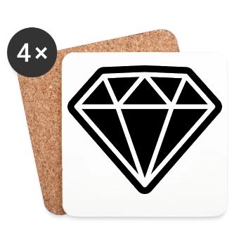 Diamant-Symbol - Untersetzer (4er-Set) - Weiß - Vorne