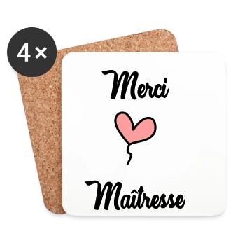 MISTRESS. THANK YOU. THANK YOU MISTRESS - Coasters (set of 4) - white - Front