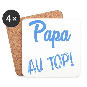 FROHER VATERTAG. PAPA. VATERTAG - Untersetzer (4er-Set) - Weiß - Vorne