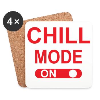 Chill-Modus EIN - Untersetzer (4er-Set) - Weiß - Vorne