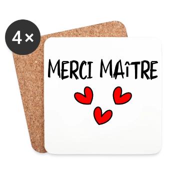 MASTER. MASTER. THANK YOU. THANK YOU, MASTER. MASTER - Coasters (set of 4) - white - Front