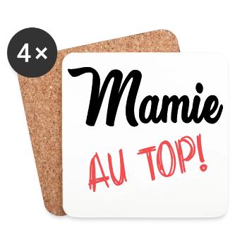 MAMIE. FÊTE DES MÈRES. BONNE FÊTE MAMIE - Dessous de verre (lot de 4) - blanc - Devant