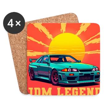 JDM Legend Sunrise - Coasters (set of 4) - white - Front