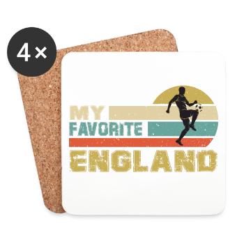 England Soccer Football 2022 WM World Cup - Dessous de verre (lot de 4) - blanc - Devant