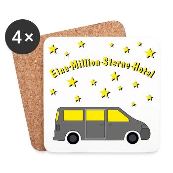 eine million sterne hotel campingbus - Untersetzer (4er-Set) - Weiß - Vorne