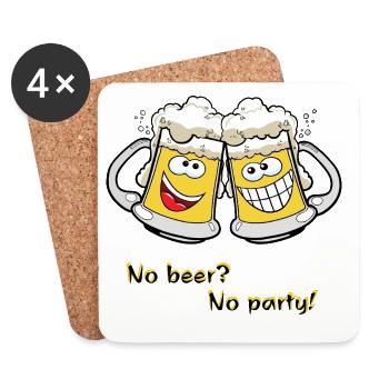 Chopes à bière - Dessous de verre (lot de 4) - blanc - Devant