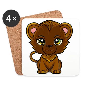 lion cub - Coasters (set of 4) - white - Front