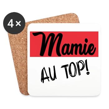 MAMIE. GRAND-MERE. FÊTE DES MÈRES - Dessous de verre (lot de 4) - blanc - Devant