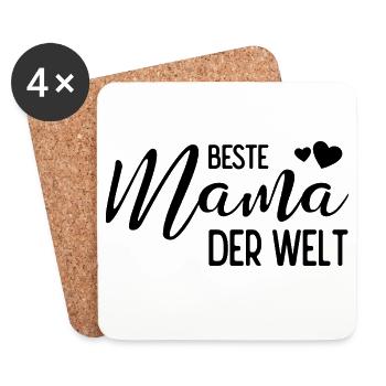 Beste Mama der Welt - Untersetzer (4er-Set) - Weiß - Vorne