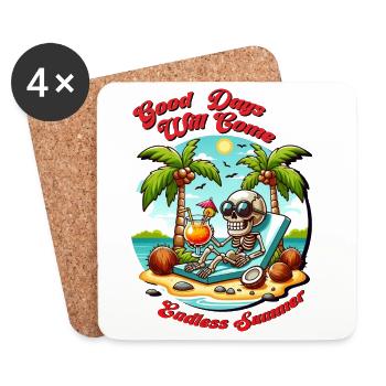 Les bons jours de l’été - Dessous de verre (lot de 4) - blanc - Devant