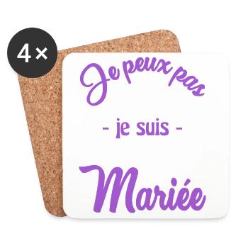 HOCHZEIT. PAAR. ICH HABE GERADE GEHEIRATET. Junggesellinnenabschied - Untersetzer (4er-Set) - Weiß - Vorne