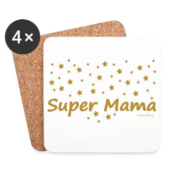 Super Mama - Untersetzer (4er-Set) - Weiß - Vorne