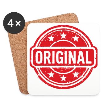 Conception originale du badge en caoutchouc Grunge - Dessous de verre (lot de 4) - blanc - Devant